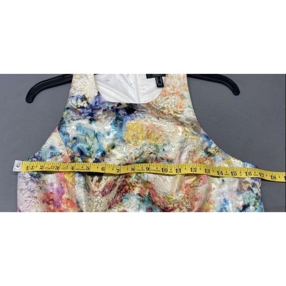 Aidan Mattox Metallic Floral Fit Flare Cocktail Dress Size 8 - Picture 8 of 9
